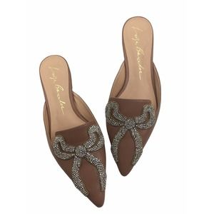 Brown Embellished Mules